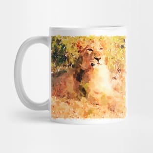 Lion Watercolor Mug